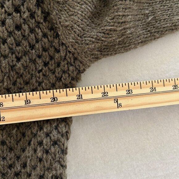 Lovestitch Cardigan Wool Blend Long Chunky Knit Open Sweater Green Cozy - Picture 5 of 6